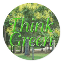 THINK GREEN ROUND STICKERS