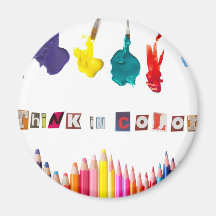 think in colour refrigerator magnets