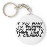 Think Like A Criminal keychains