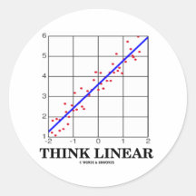 Think Linear (Linear Regression Statistics) Round Stickers