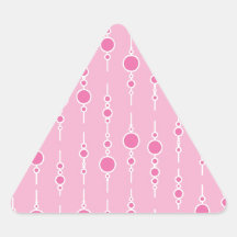 Think Pink Circle Pattern PT 62A Triangle Sticker