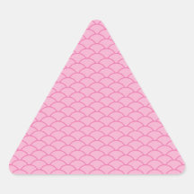 Think Pink Japanese Wave Pattern PT 5 Triangle Stickers