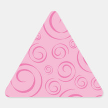 Think Pink Swirl Pattern PT 81 Triangle Stickers