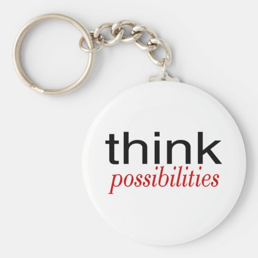 Think Possibilities Deep Red Keychain