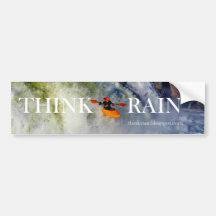 THINK RAIN BUMPER STICKERS