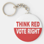 Think Red Vote Right Key Chains