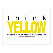 Think YELLOW Suicide Prevention postcards