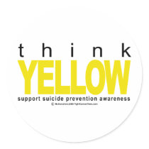 Think YELLOW Suicide Prevention stickers