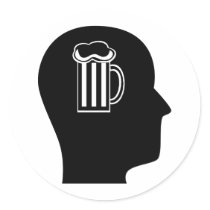 Thinking About Beer Round Sticker