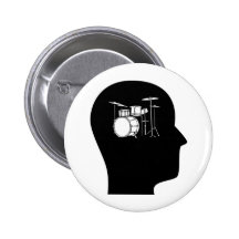 Thinking About Drums Pinback Button