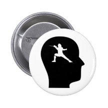 Thinking About Fencing Pinback Button