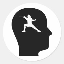 Thinking About Fencing Round Stickers