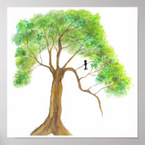 Thinking About Spring Original Art Painting Poster