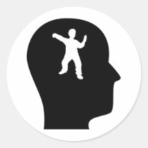 Thinking About Tai Chi Round Stickers