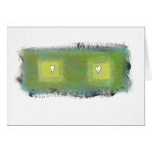 Thinking and feeling heart and light bulb art card