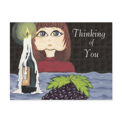 Thinking of You Focus Candle Work Cutie Post Card by Quantum_Art_Nerd