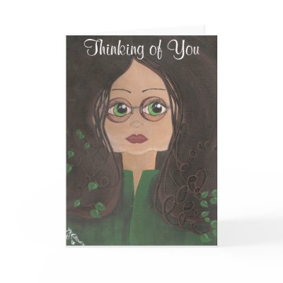 Thinking of You Quantum Cutie Ivy Greeting Cards by Quantum_Art_Nerd