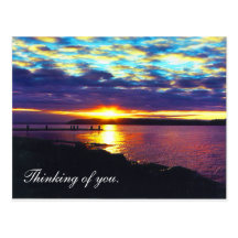 Thinking of you. sunset lake postcard_horizontal,