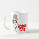 Thinking Outside the Box Cartoon Coffee Mug