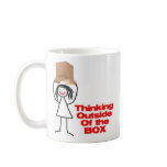 Thinking Outside the Box Cartoon mugs