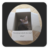 Thinking Outside the Box Square Stickers