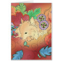 Thinking Pomeranian card (blank)