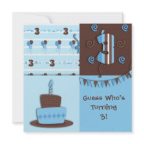 Third Birthday : Boy : Invitation