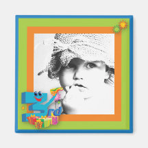Third Birthday Photo Frame Magnet