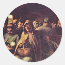 Third-Class Carriage By Daumier Honoré (Best Quali Round Sticker