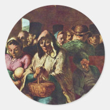Third-Class Compartment By Daumier Honoré Round Sticker