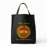 Third Grade Teacher Grocery Bag - Apple Tattoo