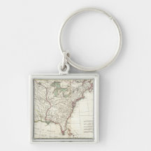 Thirteen Colonies Vintage Map (1776) Keychains