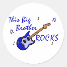 This Big Brother Rocks Round Sticker