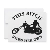 This Bitch Rides her Own Chopper Invites