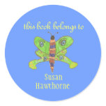 "This book belongs to" butterfly bookplate stickers