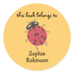 "This book belongs to" ladybug bookplate stickers
