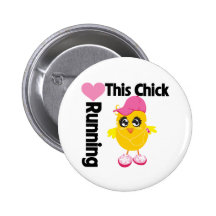 This Chick Loves Running Buttons