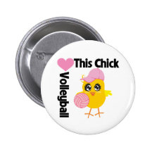 This Chick Loves Volleyball Buttons