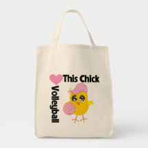 This Chick Loves Volleyball Canvas Bags
