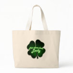 This clover feels lucky too canvas bags