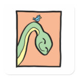 This Dinosaur has a Bird on its neck