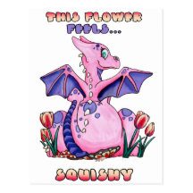 This Flower Feels Squishy cute baby dragon Postcards