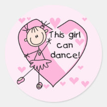 This Girl Can Dance T-shirts and Gifts Round Stickers
