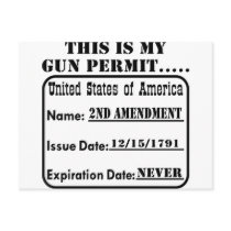 This Is My Gun Permit Postcards