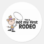 This Is Not My First Rodeo Round Stickers