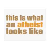 This is what an atheist looks like postcard