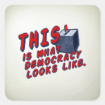 THIS Is What Democracy Looks Like Square Stickers