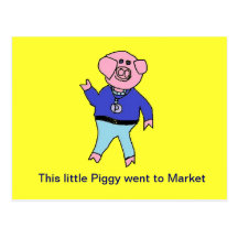 This little piggy postcard