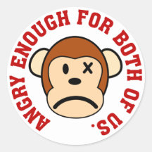This monkey is angry enough for both of us sticker