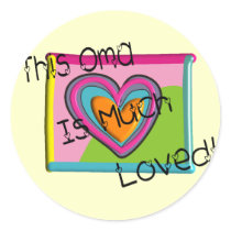 This OMA Much LOVED Round Stickers